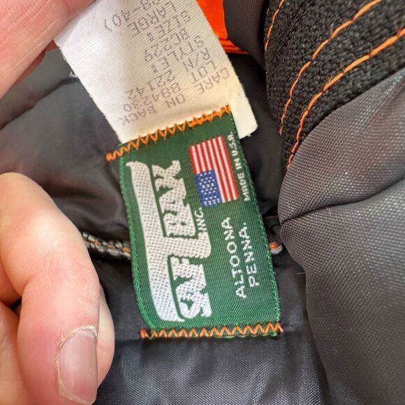 Vintage SafTbak Chiller Killer Orange Camo Bibs Mens Large Suspenders Insulated - Picture 7 of 10